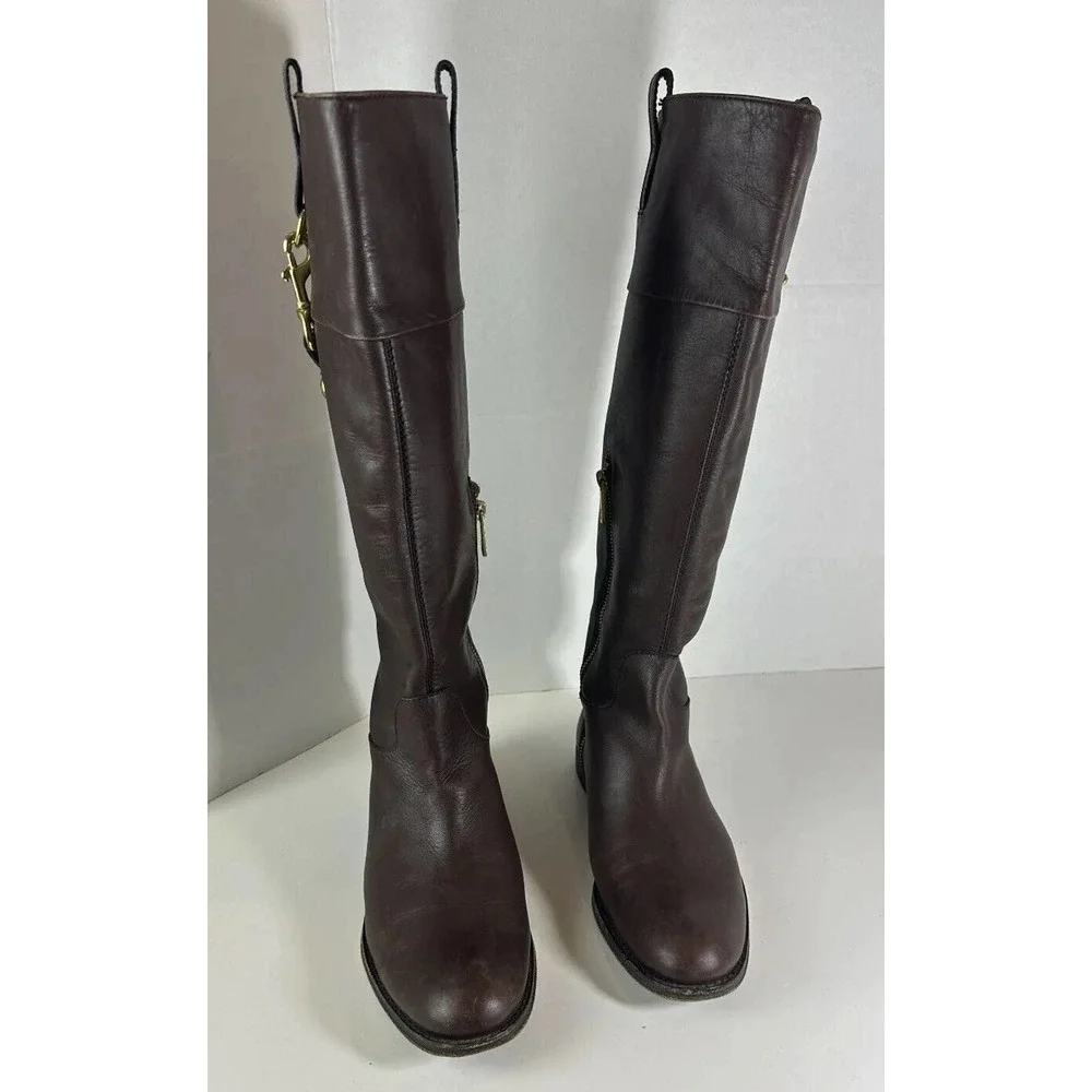 Coach Martta Tall Riding Boots Brown Leather Shoes Women's Size 8.5 B - Picture 15 of 16